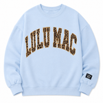 LULU MAC "LIGHT BLUE LEOPARD PRINT" Sweatshirt - YOUTH