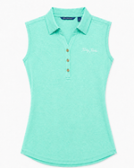 SLEEVELESS POLO WOMENS HEATHERED MINT