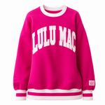 LULU MAC "HOT PINK AND LIGHT PINK STITCH" Sweatshirt