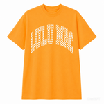 LULU MAC "BRIGHT ORANGE CHECKERED" T-Shirt