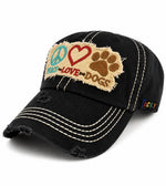 GIRLIE GIRL " PEACE - LOVE - DOGS" Hat
