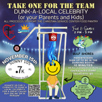 Dunk your favorite Local Celebrity (or your Parents or Kids) Saturday, November 15 at Tacky Jacks Gulf Shores