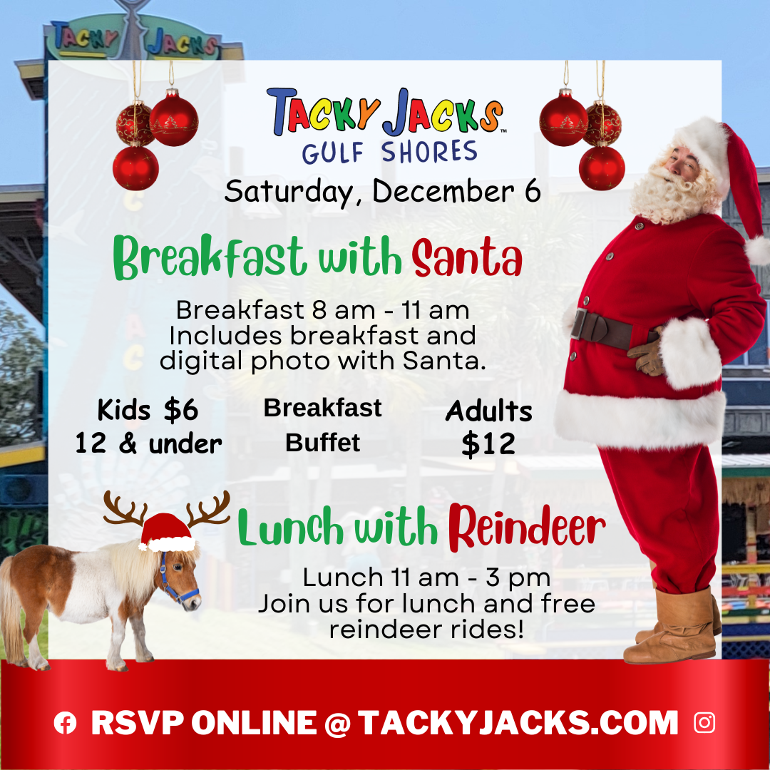 Breakfast with Santa at Tacky Jacks Gulf Shores