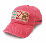 GIRLIE GIRL " PEACE - LOVE - DOGS" Hat
