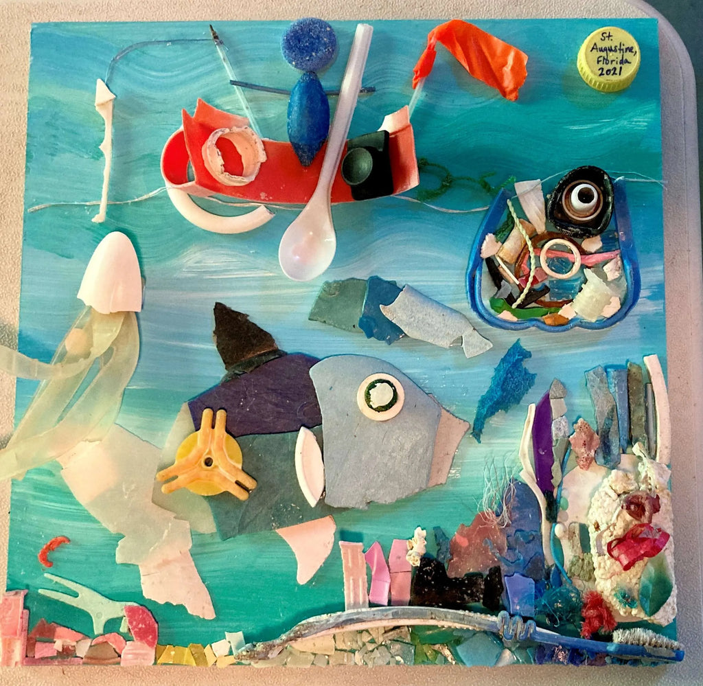 July 23, (Gulf Shores) Art al Fresco - Plastic Polution Fish Photo and Frame $25