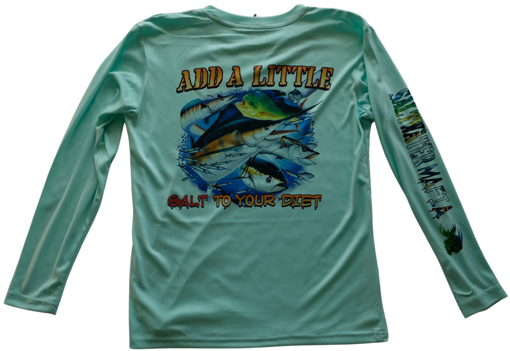 Tacky Jacks "Add a Little Salt to Your Life" Youth Long Sleeve Performance Shirt