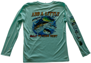 Tacky Jacks "Add a Little Salt to Your Life" Youth Long Sleeve Performance Shirt