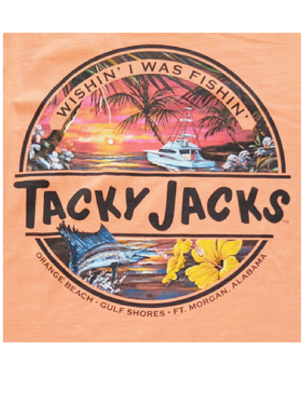 Tacky Jacks "Wishin' I Was Fishin'" Long Sleeve T-Shirt